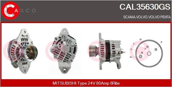 CASCO CAL35630GS Alternator A003TR5092ZT