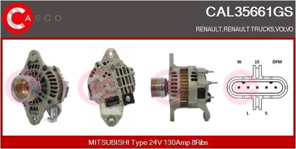 CAL35661GS CASCO Lichtmaschine RENAULT TRUCKS C-Serie