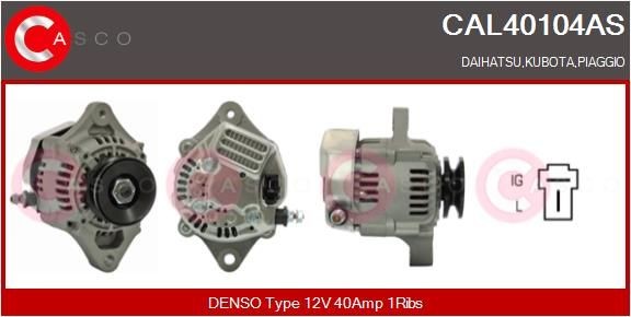 CASCO CAL40104AS Alternator 12V, 40A, M6, CPA0025, Ø 63 mm, with integrated regulator