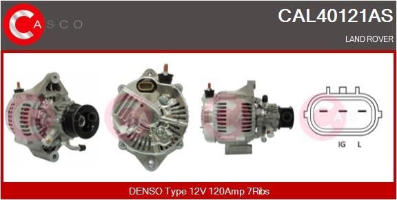 CASCO CAL40121AS Alternator 12V, 120A, M8, CPA0168, Ø 55 mm, with integrated regulator