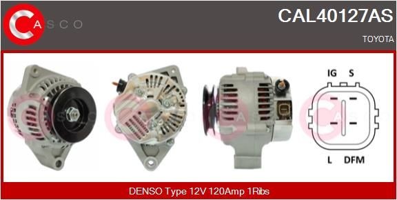 CASCO CAL40127AS Alternator 12V, 120A, M6, CPA0194, Ø 96 mm, with integrated regulator