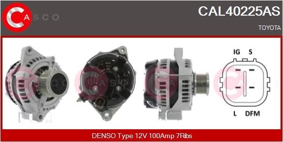 CASCO CAL40225AS Alternator 12V, 100A, M6, CPA0194, Ø 58 mm, with integrated regulator