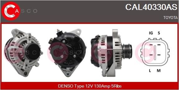 CASCO CAL40330AS Alternator 12V, 130A, M6 B+, CPA0301, Ø 58 mm