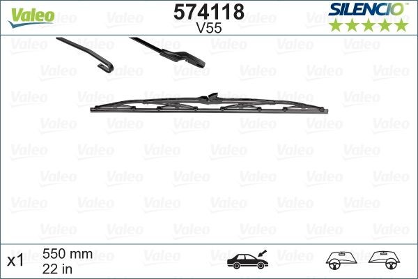 Wiper Blade VALEO 574118 - Windscreen cleaning system spare parts for Land Rover order