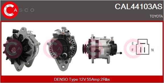 CASCO CAL44103AS Alternator 12V, 55A, M6, CPA0015, Ø 67 mm, without integrated regulator