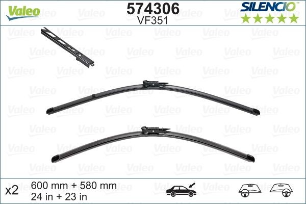 VALEO Window wipers rear and front BMW 5 Series E60 new 574306