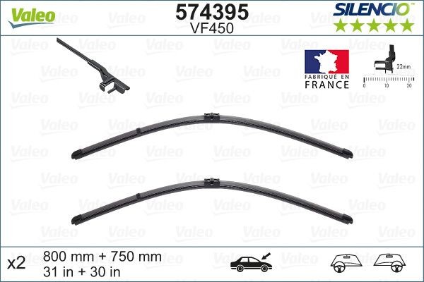VALEO Windshield wipers 574395 for CITROËN C4