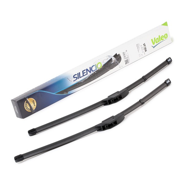 VF366 VALEO SILENCIO X.TRM, SILENCIO FLAT BLADE SET 550 mm Front, Beam, with spoiler, for left-hand drive vehicles, Hook fixing Styling: with spoiler, Left-/right-hand drive vehicles: for left-hand drive vehicles Wiper blades 574466 buy