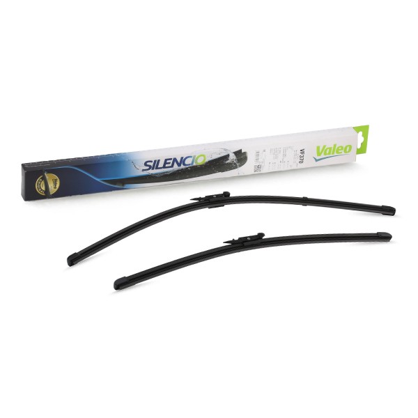 VF370 VALEO SILENCIO X.TRM, SILENCIO FLAT BLADE SET 600, 475 mm Front, Beam, with spoiler, for left-hand drive vehicles, Top Lock Styling: with spoiler, Left-/right-hand drive vehicles: for left-hand drive vehicles Wiper blades 574470 buy
