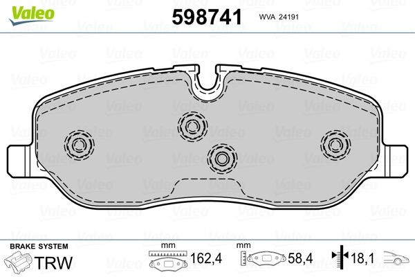 VALEO 598741 Brake pad set SFP 500010