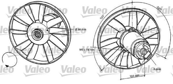VALEO 696039 Fan, radiator 357959455F