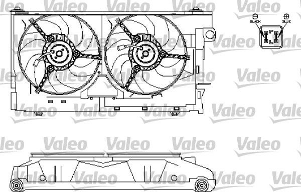 Original 696213 VALEO Cooling fan assembly CITROËN