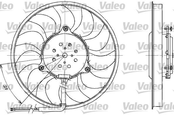VALEO 698611 Fan, radiator Ø: 280 mm, 12V, 250W