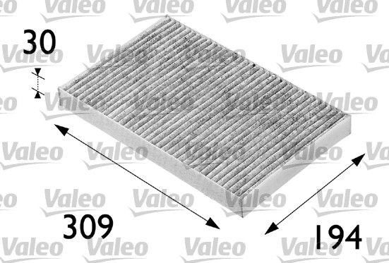 VALEO CLIMFILTER PROTECT Activated Carbon Filter, 307 mm x 194 mm x 30 mm Width: 194mm, Height: 30mm, Length: 307mm Cabin filter 698682 buy