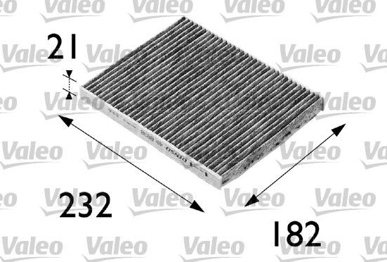 698692 Air con filter 698692 VALEO Activated Carbon Filter, 232 mm x 182 mm x 21 mm