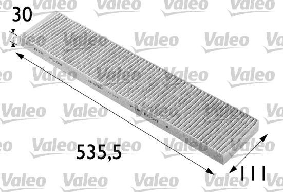 VALEO CLIMFILTER PROTECT 698696 Pollen filter Activated Carbon Filter, 535 mm x 110 mm x 30 mm