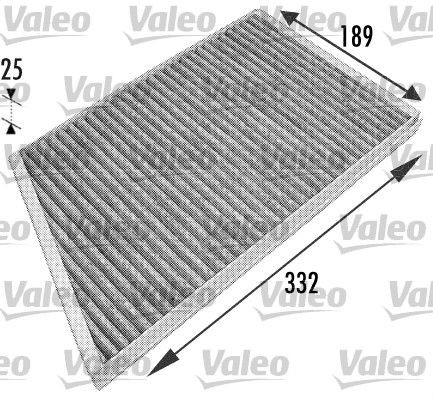 VALEO CLIMFILTER PROTECT 698743 Pollen filter Activated Carbon Filter, 340 mm x 198 mm x 25 mm