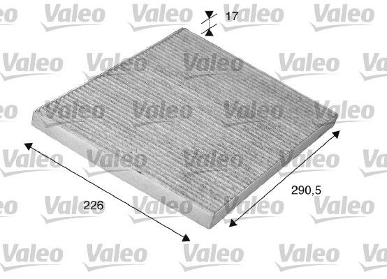 VALEO CLIMFILTER PROTECT 698746 Pollen filter Activated Carbon Filter, 291 mm x 226 mm x 17 mm