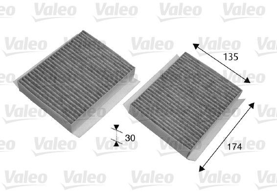 VALEO CLIMFILTER PROTECT Activated Carbon Filter, 174 mm Length: 174mm Cabin filter 698747 buy