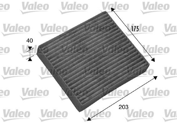 VALEO CLIMFILTER PROTECT 698802 Pollen filter Activated Carbon Filter, 203 mm x 178 mm x 40 mm