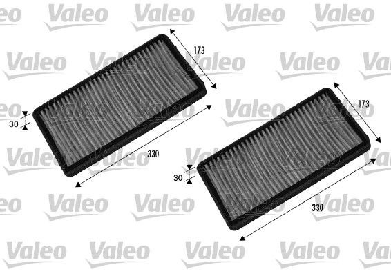 VALEO CLIMFILTER PROTECT Activated Carbon Filter, 314, 330 mm x 163 mm x 30 mm Width: 163mm, Height: 30mm, Length: 314, 330mm Cabin filter 698857 buy