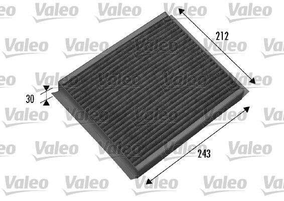 VALEO CLIMFILTER PROTECT Activated Carbon Filter, 242 mm x 214 mm x 34 mm Width: 214mm, Height: 34mm, Length: 242mm Cabin filter 698877 buy