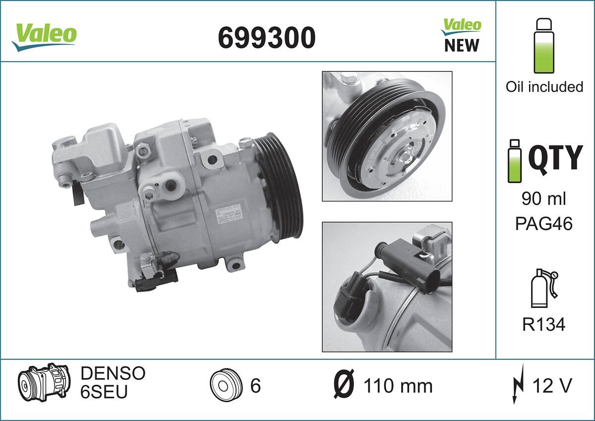 VALEO NEW ORIGINAL PART 699300 Air conditioning compressor 000 230 59 11