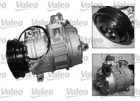 VALEO NEW ORIGINAL PART 7SB17, 12V, PAG 46, R 134a, with PAG compressor oil Belt Pulley Ø: 120mm, Number of grooves: 4 AC compressor 699376 buy