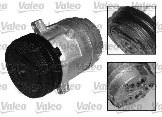 VALEO REMANUFACTURED V5, 12V, PAG 100, R 134a, with PAG compressor oil Belt Pulley Ø: 137mm, Number of grooves: 6 AC compressor 699574 buy