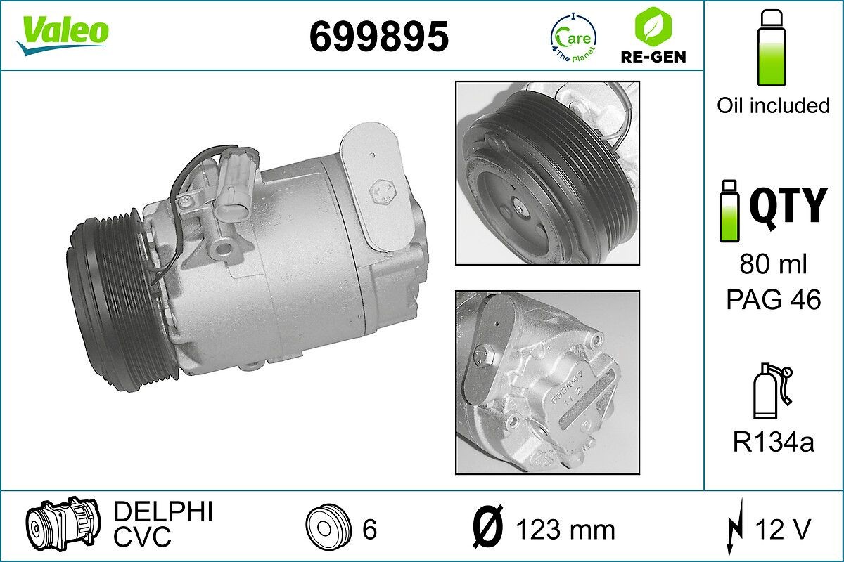 VALEO REMANUFACTURED 699895 Air conditioning compressor 24 42 2013