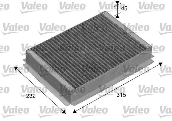 VALEO CLIMFILTER PROTECT Activated Carbon Filter, 250 mm x 184 mm x 42 mm Width: 184mm, Height: 42mm, Length: 250mm Cabin filter 715505 buy