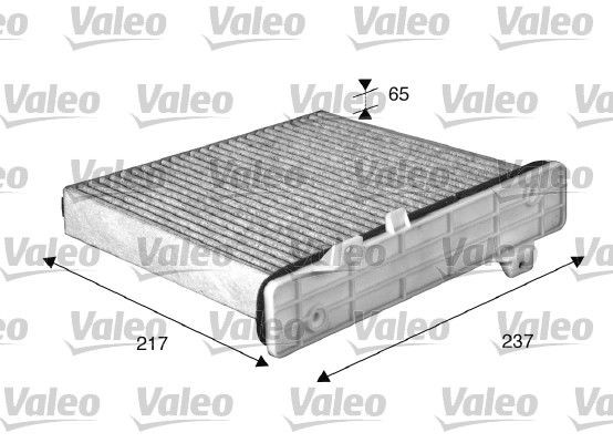 715509 VALEO Pollen filter MITSUBISHI Activated Carbon Filter, 214 mm x 216 mm x 45 mm