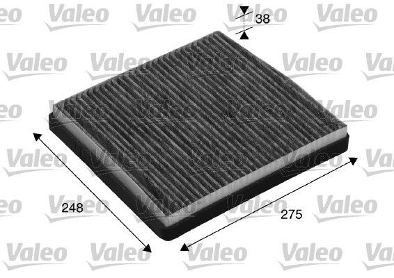 VALEO CLIMFILTER PROTECT 715512 Pollen filter Activated Carbon Filter, 284 mm x 255 mm x 26 mm