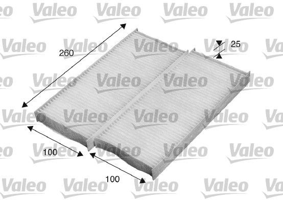 715520 Air con filter 715520 VALEO Particulate Filter, 261 mm