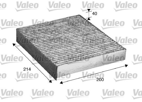 VALEO CLIMFILTER PROTECT 715533 Pollen filter Activated Carbon Filter, 214 mm x 200 mm x 30 mm