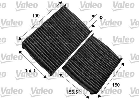 VALEO CLIMFILTER PROTECT Activated Carbon Filter, 158 mm Length: 158mm Cabin filter 715557 buy