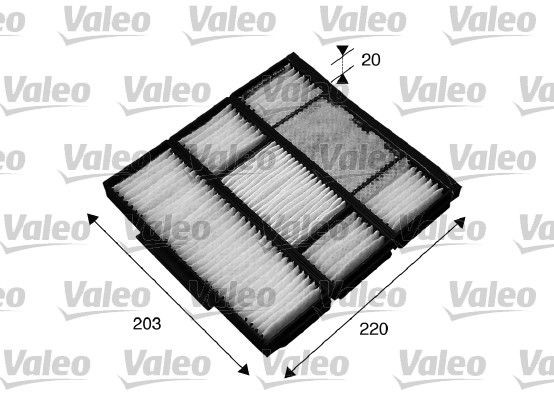 715565 VALEO Pollen filter TOYOTA Particulate Filter, 210 mm x 203 mm x 20 mm