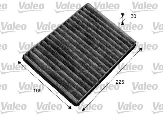VALEO CLIMFILTER PROTECT 715582 Pollen filter Activated Carbon Filter, 225 mm x 165 mm x 30 mm