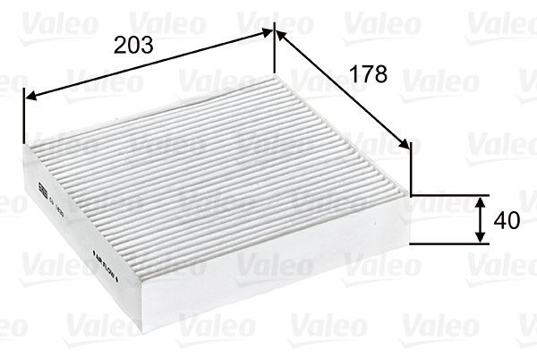 VALEO CLIMFILTER COMFORT 715603 Filtro abitacolo Filtro particellare, 203 mm x 178 mm x 40 mm