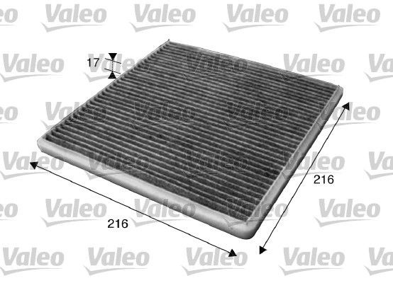 VALEO CLIMFILTER PROTECT 715619 Pollen filter Activated Carbon Filter, 215 mm x 214 mm x 20 mm