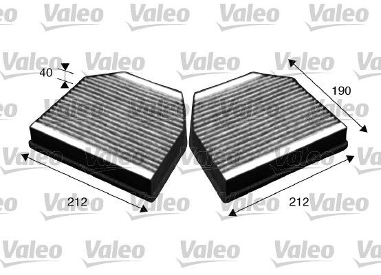 VALEO CLIMFILTER PROTECT 715621 Pollen filter Activated Carbon Filter, 212, 190 mm x 189 mm x 40 mm