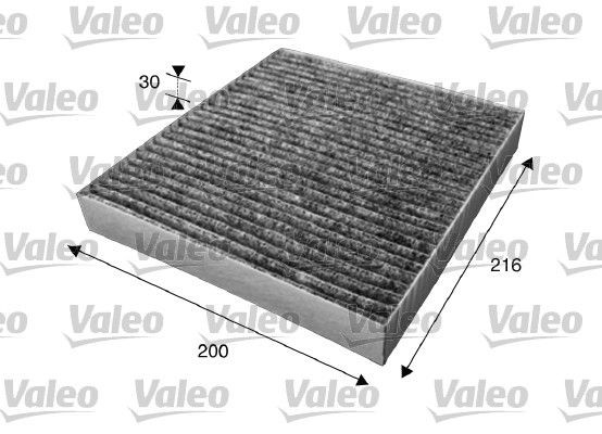VALEO CLIMFILTER PROTECT Activated Carbon Filter, 215 mm x 200 mm x 30 mm Width: 200mm, Height: 30mm, Length: 215mm Cabin filter 715623 buy