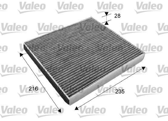 VALEO CLIMFILTER PROTECT 715641 Pollen filter Activated Carbon Filter, 235 mm x 215 mm x 30 mm