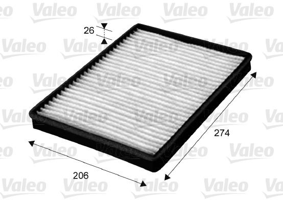 715654 VALEO Pollen filter CHEVROLET Particulate Filter, 264 mm x 190 mm x 27 mm