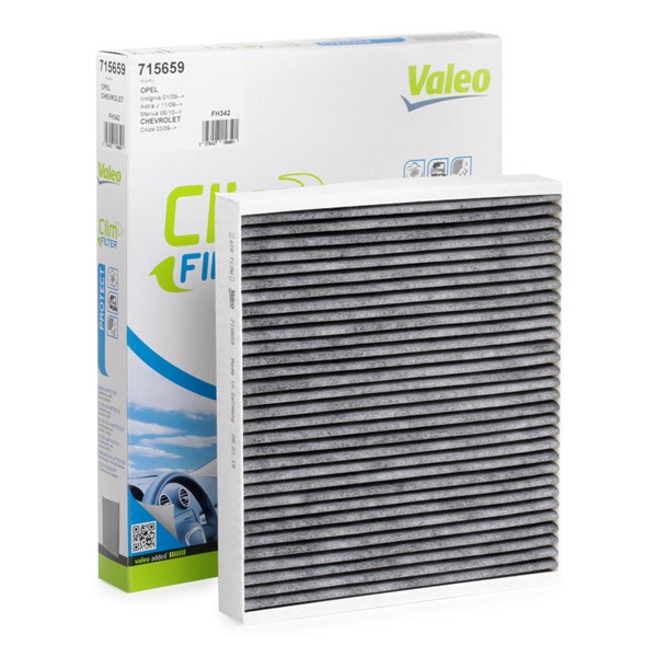 VALEO CLIMFILTER PROTECT 715659 Pollen filter Activated Carbon Filter, 241 mm x 204 mm x 34 mm