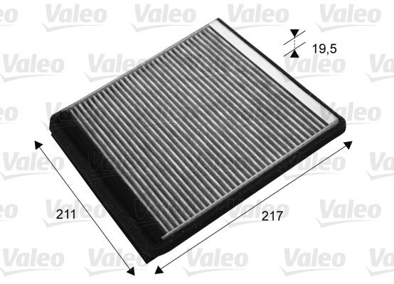 VALEO CLIMFILTER PROTECT 715677 Pollen filter Activated Carbon Filter, 218 mm x 210 mm x 19 mm