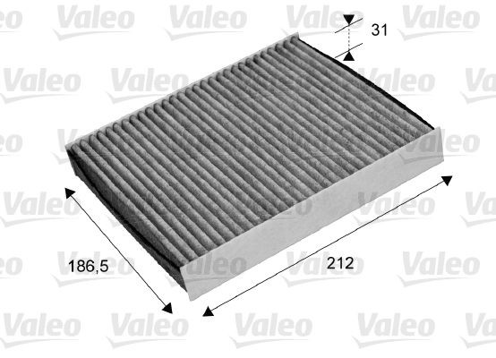 VALEO CLIMFILTER PROTECT 715680 Pollen filter Activated Carbon Filter, 208 mm x 185 mm x 31 mm