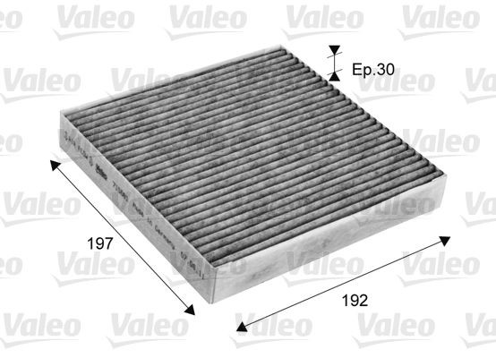 VALEO CLIMFILTER PROTECT 715681 Pollen filter Activated Carbon Filter, 197 mm x 192 mm x 30 mm