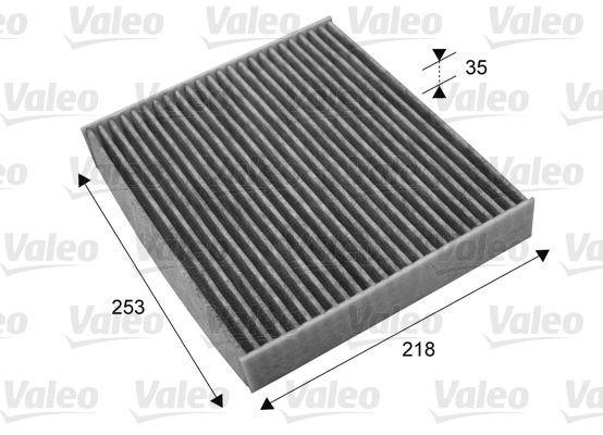 VALEO CLIMFILTER PROTECT 715693 Pollen filter Activated Carbon Filter, 218 mm x 253 mm x 35 mm