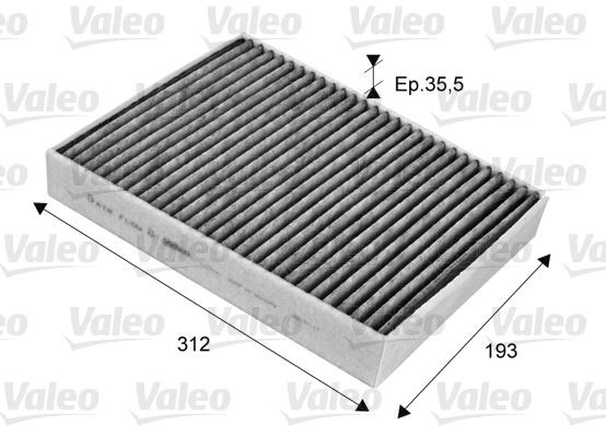 VALEO CLIMFILTER PROTECT 715704 Pollen filter Activated Carbon Filter, 278 mm x 218 mm x 43 mm
